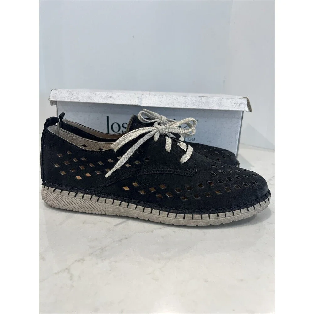 Josef Seibel NEW 41 (US‎ 10-10.5) Leather Black Sofie 26 Sneakers Lace Up Shoes